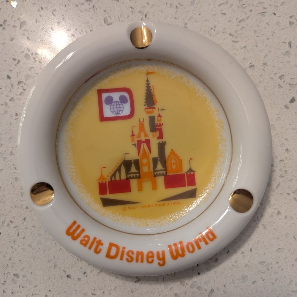 Disney Wait Disney World Ashtray - White and Gold
